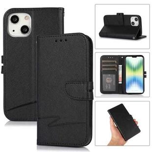 Cross Texture Horizontal Flip Leather Phone Case For iPhone 14 Pro(Black)