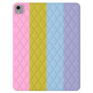 For iPad mini 6 Diamond Lattice Silicone Tablet Case(Rainbow 19)