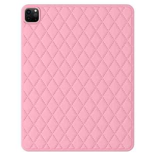 For iPad Pro 12.9 2022 / 2021 / 2020 / 2018 Diamond Lattice Silicone Tablet Case(Pink)