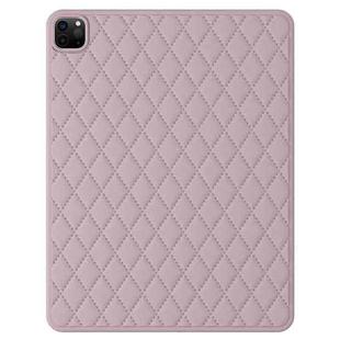 For iPad Pro 12.9 2022 / 2021 / 2020 / 2018 Diamond Lattice Silicone Tablet Case(Pale Pinkish Grey)