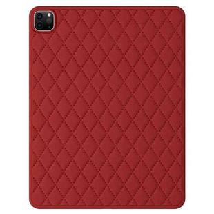For iPad Pro 12.9 2022 / 2021 / 2020 / 2018 Diamond Lattice Silicone Tablet Case(Red)