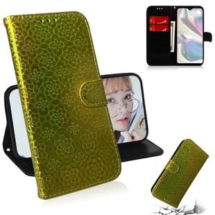 For Galaxy A70e Solid Color Colorful Magnetic Buckle Horizontal Flip PU Leather Case with Holder & Card Slots & Wallet & Lanyard(Gold)