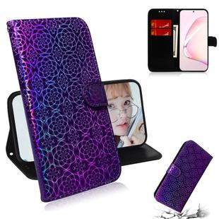 For Galaxy Note 10 Lite / A81 Solid Color Colorful Magnetic Buckle Horizontal Flip PU Leather Case with Holder & Card Slots & Wallet & Lanyard(Purple)