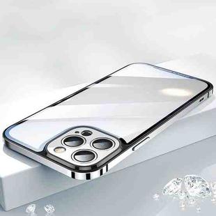 For iPhone 14 Pro Max AG HD Glass + Metal Frame Phone Case (Silver)