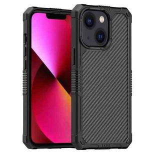 For iPhone 14 Plus Carbon Fiber Shockproof Phone Case (Black)