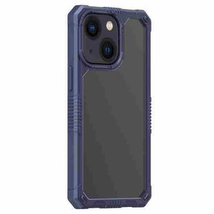 For iPhone 14 Transparent Shockproof PC + TPU Phone Case (Blue)
