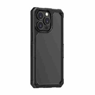 For iPhone 14 Pro Max Transparent Shockproof PC + TPU Phone Case (Black)