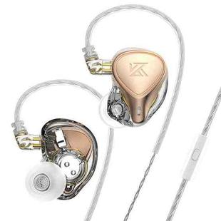 KZ-ZEX PRO 1.2m Electrostatic Coil Iron Hybrid In-Ear Headphones, Style:With Microphone(Rose Gold)