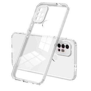 For Motorola Moto G10 3 in 1 Clear TPU Color PC Frame Phone Case(White)