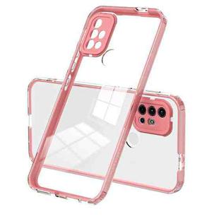 For Motorola Moto G30 3 in 1 Clear TPU Color PC Frame Phone Case(Pink)