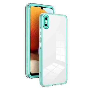 For iPhone XS Max 3 in 1 Clear TPU Color PC Frame Phone Case(Light Green)