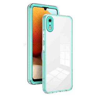 For iPhone XR 3 in 1 Clear TPU Color PC Frame Phone Case(Light Green)