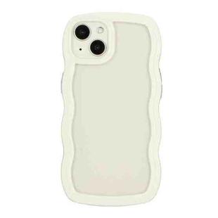 For iPhone 13 Candy Color Wave TPU Clear PC Phone Case(White)