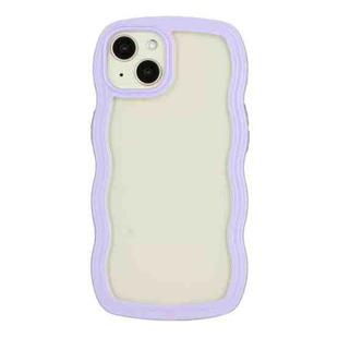 For iPhone 13 Candy Color Wave TPU Clear PC Phone Case(Purple)