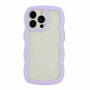 For iPhone 13 Pro Max Candy Color Wave TPU Clear PC Phone Case (Purple)