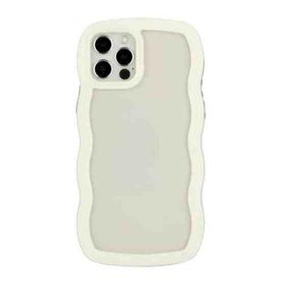 For iPhone 12 / 12 Pro Candy Color Wave TPU Clear PC Phone Case(White)