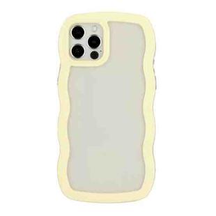 For iPhone 12 / 12 Pro Candy Color Wave TPU Clear PC Phone Case(Yellow)