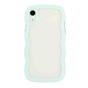 For iPhone XR Candy Color Wave TPU Clear PC Phone Case(Green)