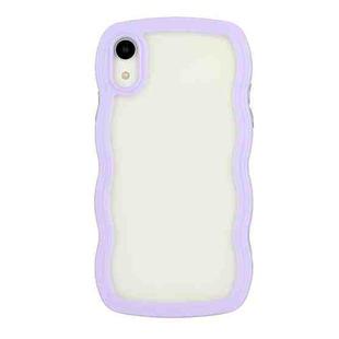 For iPhone XR Candy Color Wave TPU Clear PC Phone Case(Purple)