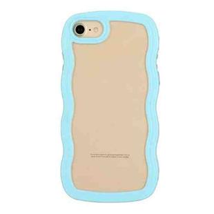 For iPhone SE 2022 / SE 2020 / 8 / 7 Candy Color Wave TPU Clear PC Phone Case(Blue)