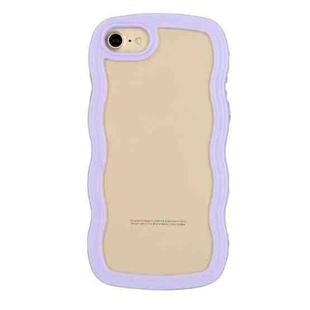 For iPhone SE 2022 / SE 2020 / 8 / 7 Candy Color Wave TPU Clear PC Phone Case(Purple)