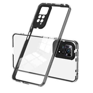 For Xiaomi Redmi Note 11 Pro 5G / 4G 3 in 1 Clear TPU Color PC Frame Phone Case(Black)