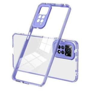 For Xiaomi Redmi Note 11 Pro 5G / 4G 3 in 1 Clear TPU Color PC Frame Phone Case(Purple)