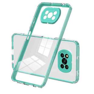 For Xiaomi Poco X3 3 in 1 Clear TPU Color PC Frame Phone Case(Light Green)