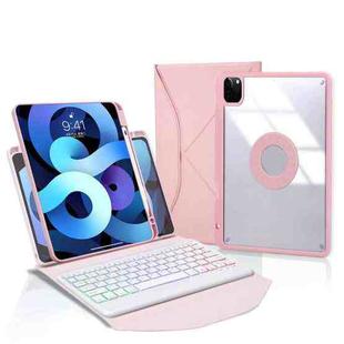Z11BS Pen Slot Backlight Bluetooth Keyboard Leather Tablet Case For iPad Pro 11 2021/2020/2018(Pink)