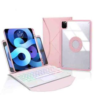 Z11B-AS Pen Slot Touchpad Backlight Bluetooth Keyboard Leather Tablet Case For iPad Pro 11 2021/2020/2018(Pink)
