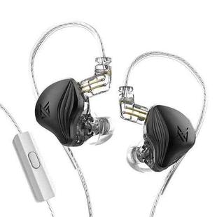 KZ-ZEX 1.2m Electrostatic Dynamic In-Ear Sports Music Headphones, Style:With Microphone(Black)