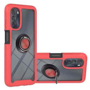 Starry Sky Solid Color Series PC + TPU Case with Ring Holder & Magnetic Function For Motorola Moto G Stylus 2022 4G(Red)