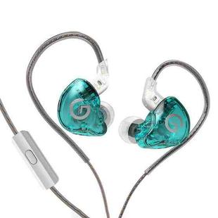 GK G1 1.2m Dynamic HIFI Subwoofer Noise Cancelling Sports In-Ear Headphones, Style:With Microphone(Transparent Cyan)