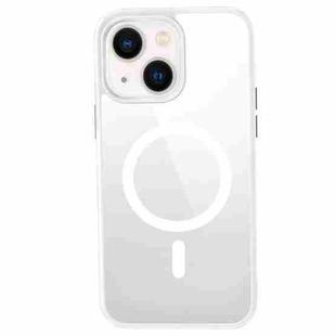 For iPhone 14 Plus Crystal Clear Series Magsafe Magnetic Phone Case (White)