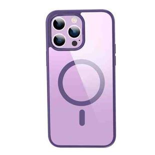 For iPhone 14 Pro Max Crystal Clear Series Magsafe Magnetic Phone Case (Purple)