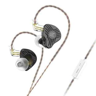 KZ-EDS 1.2m Dynamic Fashion Trend In-Ear Headphones, Style:With Microphone(Transparent Black)