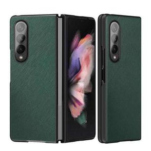 For Samsung Galaxy Z Fold4 5G Cross Pattern Foldable Protective Phone Case(Green)