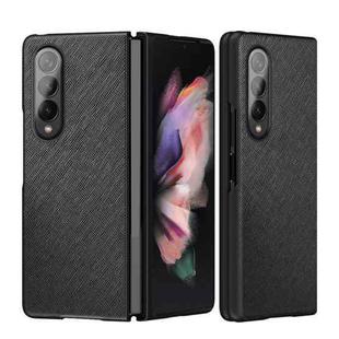 For Samsung Galaxy Z Fold4 5G Cross Pattern Foldable Protective Phone Case(Black)