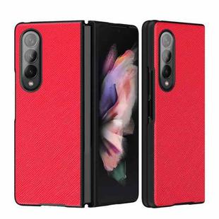 For Samsung Galaxy Z Fold4 5G Cross Pattern Foldable Protective Phone Case(Red)
