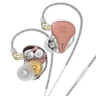 KZ-DQ6S 1.2m Three-Unit Dynamic Subwoofer In-Ear Headphones, Style:With Microphone(Pink)