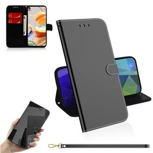 For LG K61 Lmitated Mirror Surface Horizontal Flip Leather Case with Holder & Card Slots & Wallet & Lanyard(Black)