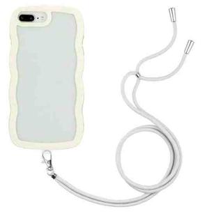 Lanyard Candy Color Wave TPU Clear PC Phone Case For iPhone 8 Plus / 7 Plus(White)