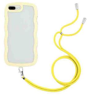 Lanyard Candy Color Wave TPU Clear PC Phone Case For iPhone 8 Plus / 7 Plus(Yellow)
