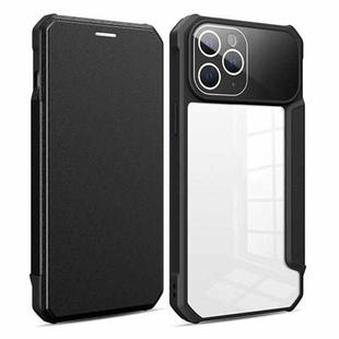 For iPhone 14 Pro Max Magnetic Flip Leather Phone Case (Black)