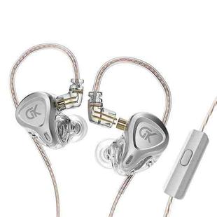 GK G5 1.25m Dynamic Subwoofer HiFi In-Ear Headphones, Style:With Microphone(Silver)