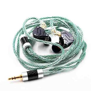KZ 90-11 2pin 0.75mm Gold Plated Pin 8 Strand Braided Mesh Headphone Upgrade Cable(Transparent Green)