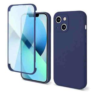 For iPhone 14 Imitation Liquid Silicone 360 Full Body Phone Case (Blue)