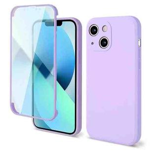 For iPhone 14 Imitation Liquid Silicone 360 Full Body Phone Case (Purple)