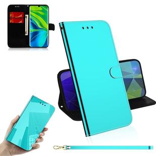 For Xiaomi Mi Note 10 Lmitated Mirror Surface Horizontal Flip Leather Case with Holder & Card Slots & Wallet & Lanyard(Mint green)