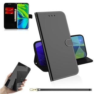 For Xiaomi Mi Note 10 Lmitated Mirror Surface Horizontal Flip Leather Case with Holder & Card Slots & Wallet & Lanyard(Black)